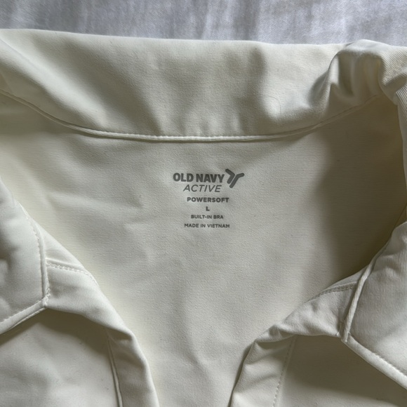 Old navy power soft built in bra collared workout top - Picture 2 of 4